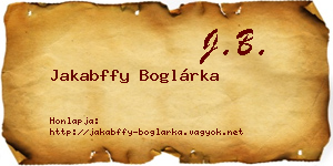 Jakabffy Boglárka névjegykártya